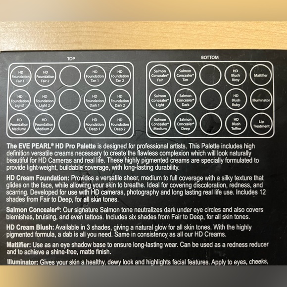 Eve Pearl HD Pro 24 Pc Palette - Foundation, Blush, Concealer, Mattifier - Picture 4 of 4